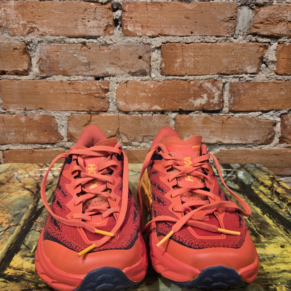 HOKA Trail Running Shoe in Red and Orange - Picture 2 of 7